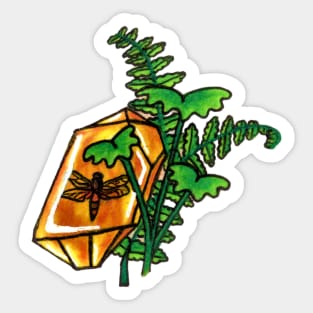 Dragonfly in Amber Sticker